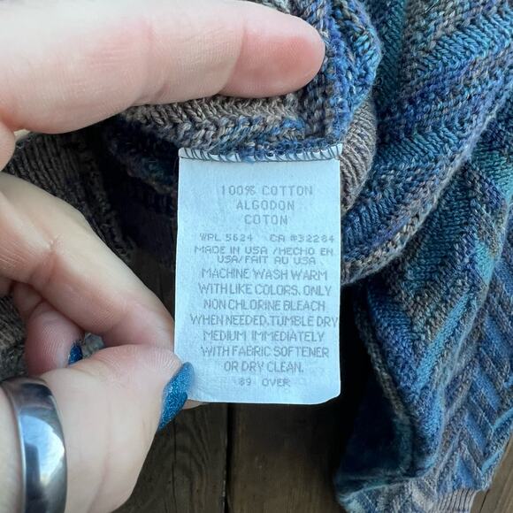 Vintage 90s Shenandoah natural Koogie 3-D Chevron weave knit sweater XXL - Picture 6 of 6